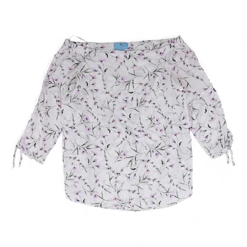 Year-End Sale Lavender Floral 3/4 Sleeve Blouse