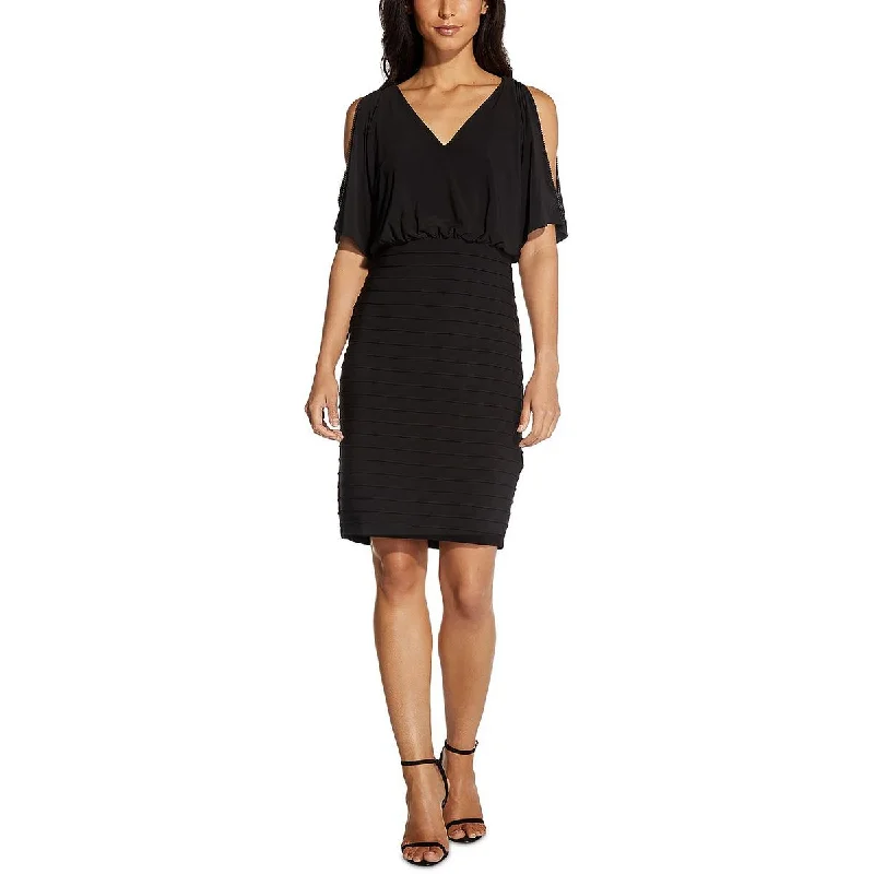 Today’s Special Adrianna Papell Womens Cold Shoulder Beaded Cocktail and Party Dress