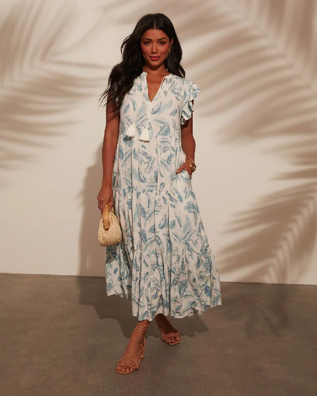 Bargain Bin Coastal Blue A-Line Midi Dress