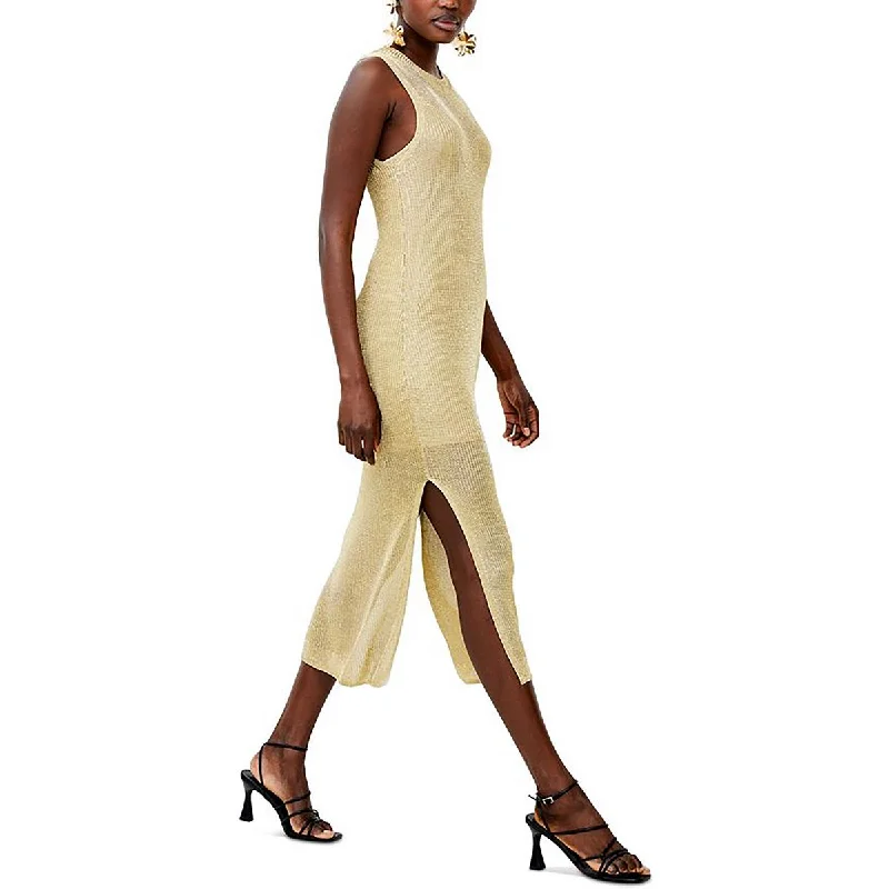 Today’s Deal French Connection Womens Metallic Knitted Midi Dress