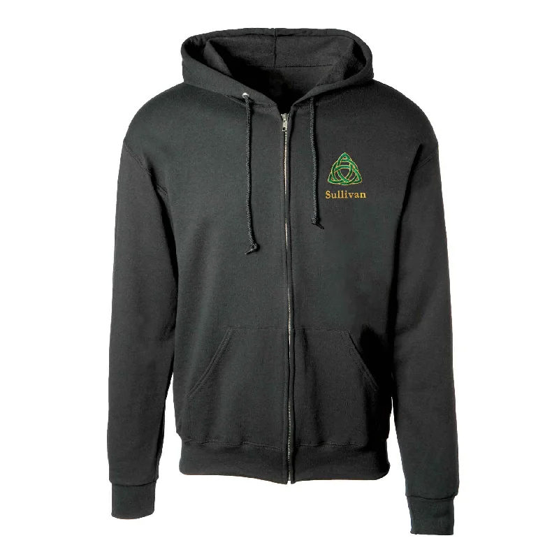 While Supplies Last Celtic Trinity Knot Embroidered Personalized Full Zip Hoodie- Black While Supplies Last Celtic Trinity Knot Embroidered Personalized Full Zip Hoodie- Black