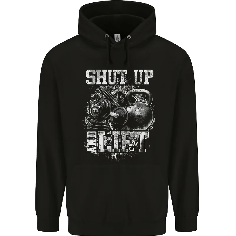 Stock Clearance Gym Shut up & Lift Workout Training Top Mens 80% Cotton Hoodie