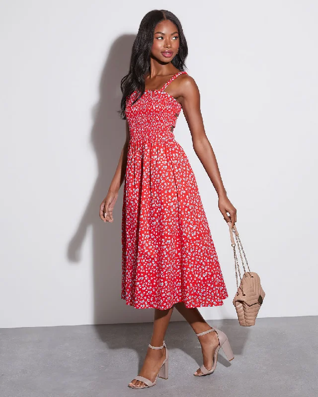 Today’s Deal Betsey Smocked Floral Midi Dress