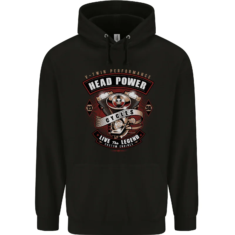 New Markdowns Head Power Motorcycle Motorbike Biker Mens 80% Cotton Hoodie