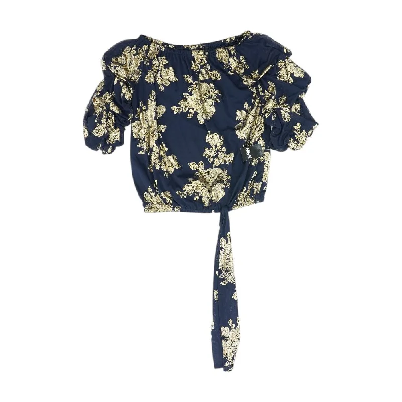 Customer Appreciation Sale Navy Floral 3/4 Sleeve Blouse