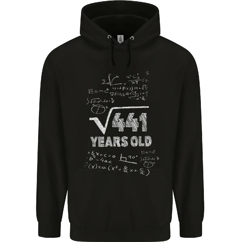 Midnight Madness 21st Birthday 21 Year Old Geek Funny Maths Mens 80% Cotton Hoodie