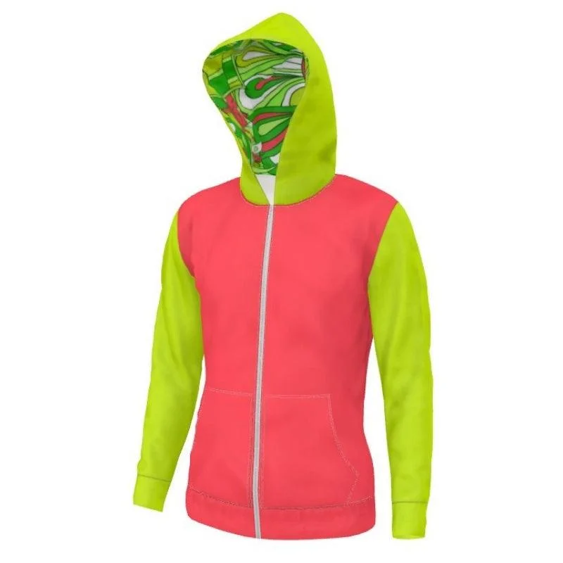 Crazy Savings Midori Color Block Zip Polar Fleece Hoodie