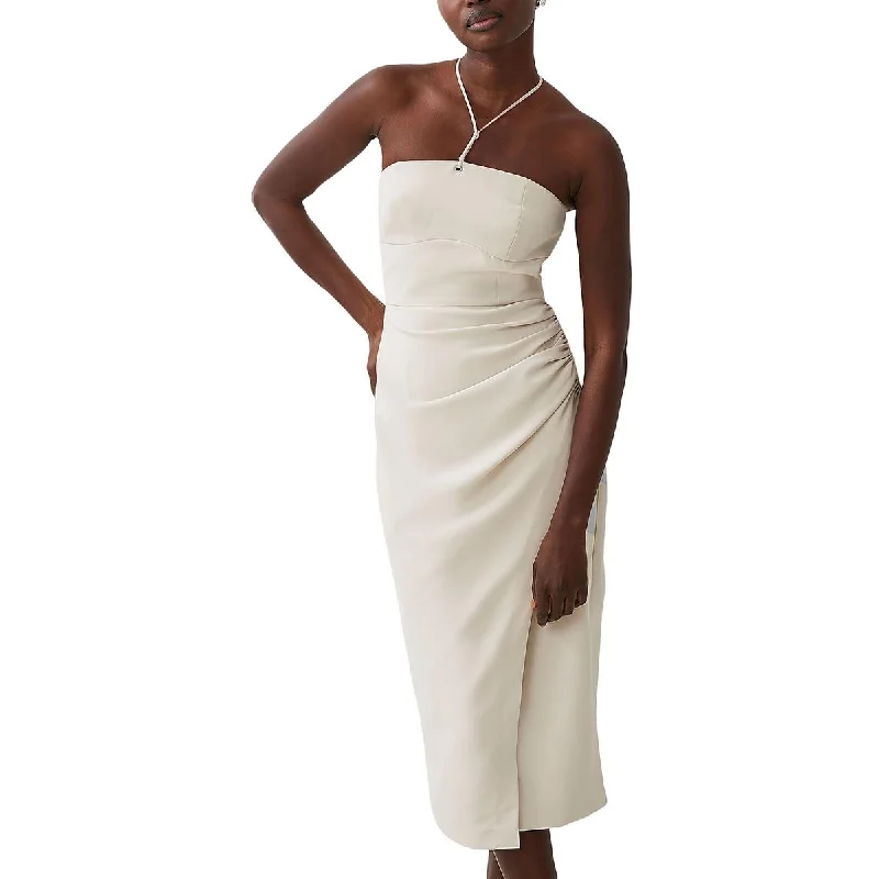 Bargain Prices French Connection Womens Halter Shirred Midi Dress