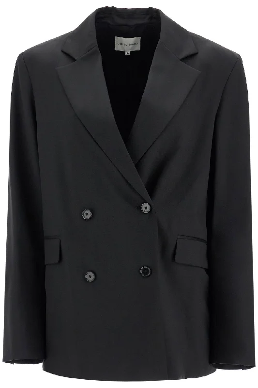 Amazing Deals Double-breasted Wool Fresco Bl  - Black
