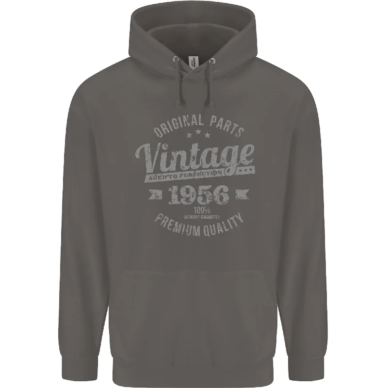 Bargain Bin Vintage Year 68th Birthday 1956 Mens 80% Cotton Hoodie Charcoal