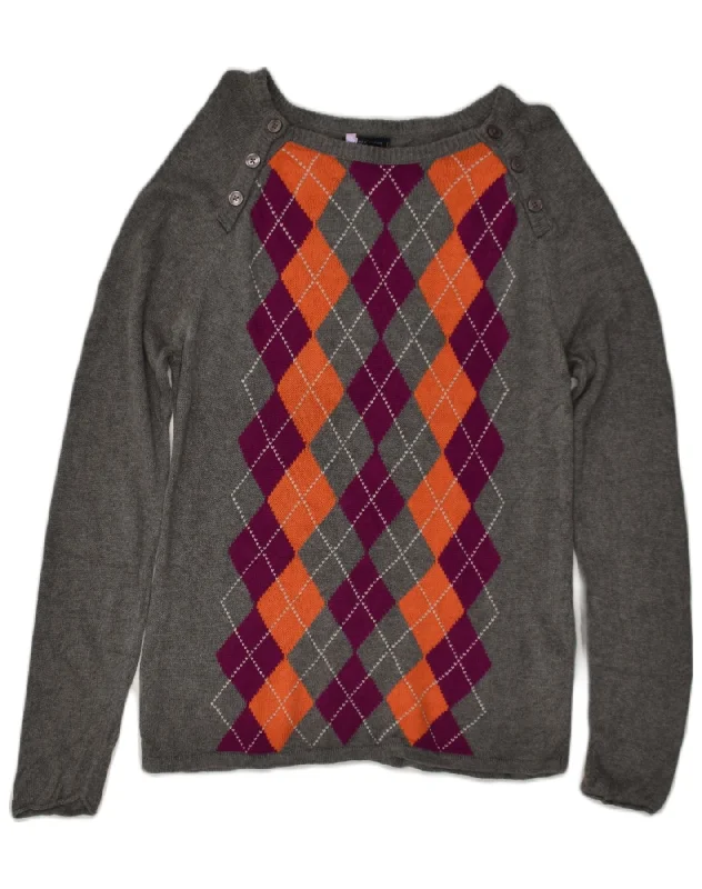 Season Finale Sale TOMMY HILFIGER Womens Crew Neck Jumper Sweater UK 16 Large Grey