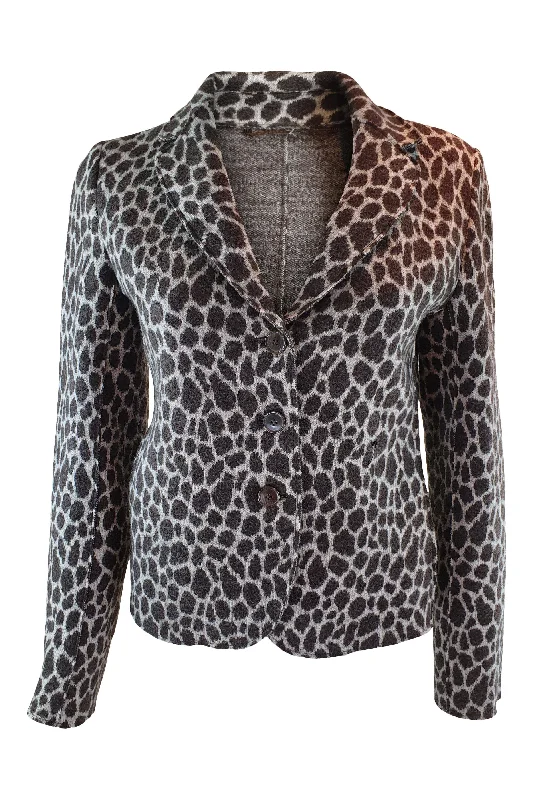 Special Savings MAX MARA Weekend 100% Virgin Wool Brown Leopard Print Jacket (UK 10)