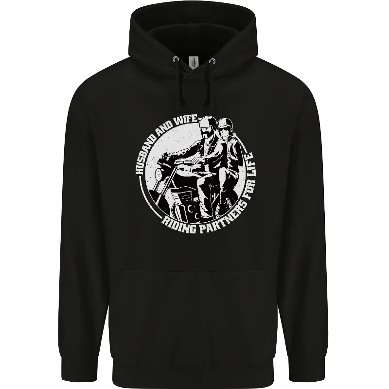 Shop and Save Husband and Wife Biker Motorcycle Motorbike Mens 80% Cotton Hoodie