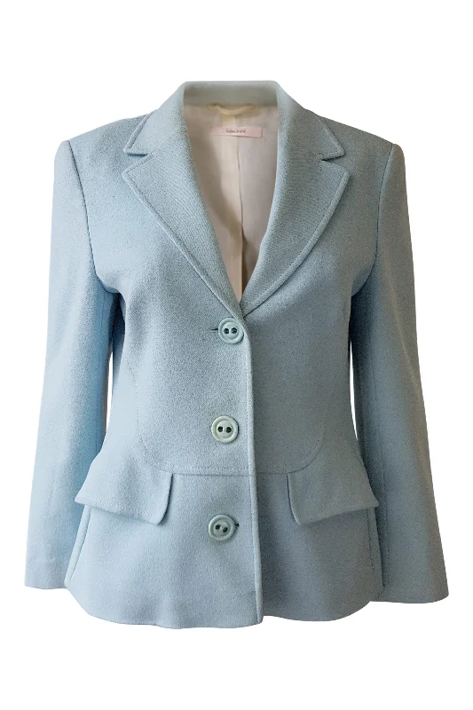 Incredible Offers LAUREL Baby Blue Wool Angora Cashgora Blend Blazer Coat (UK 12)