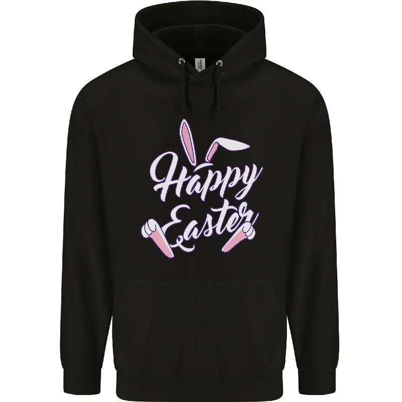 Can't Miss Happy Easter Cool Rabbit Ears and Feet Mens 80% Cotton Hoodie