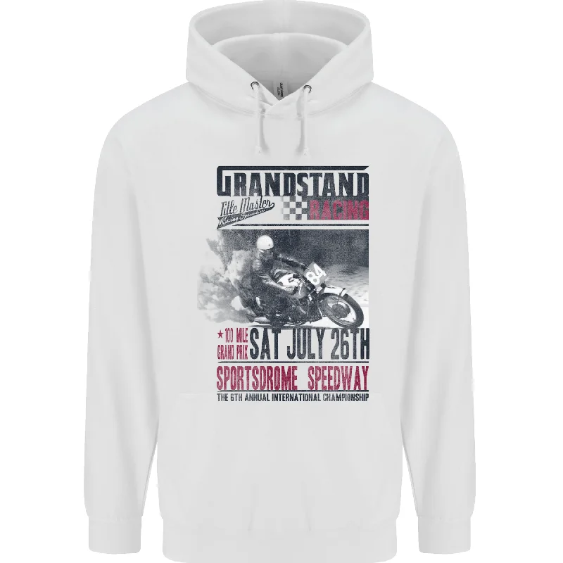 Year-End Sale Grandstand Racing MotoGP Motorbike Biker Mens 80% Cotton Hoodie