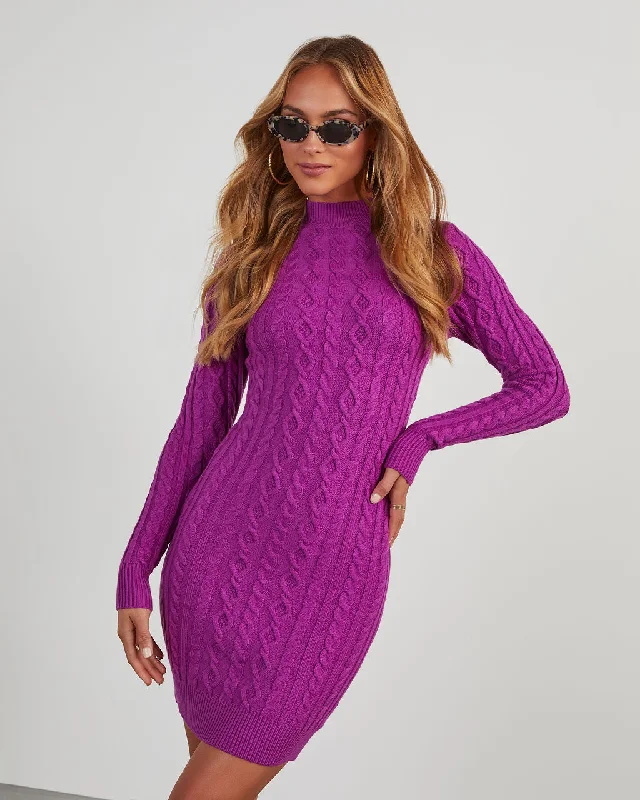 Price Blitz Terri Cable Knit Mini Sweater Dress