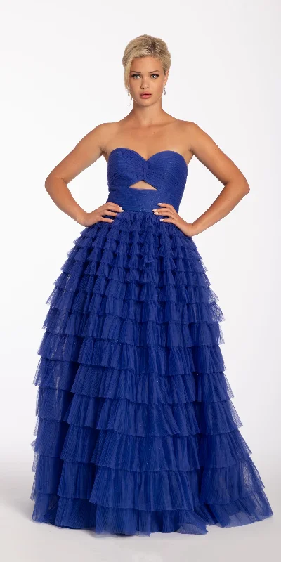 Customer Appreciation Sale Pleated Tulle Ballgown with Peek-A-Boo Bodice