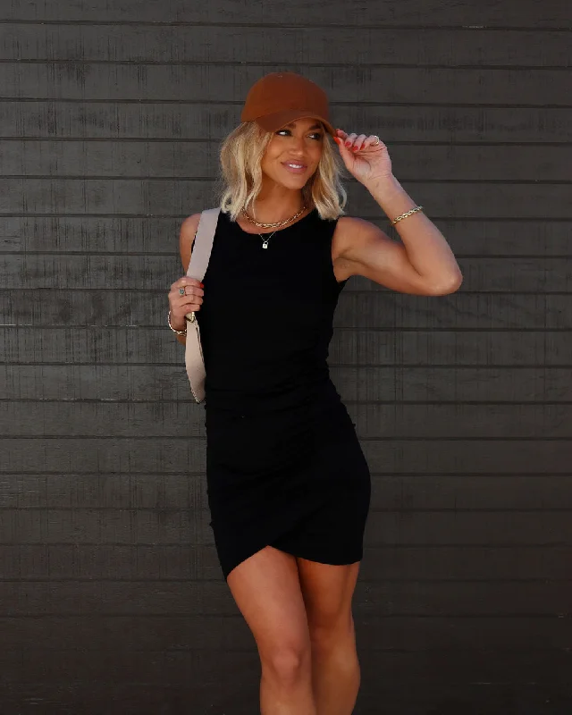 Midnight Sale Allegra Ruched Knit Tank Dress