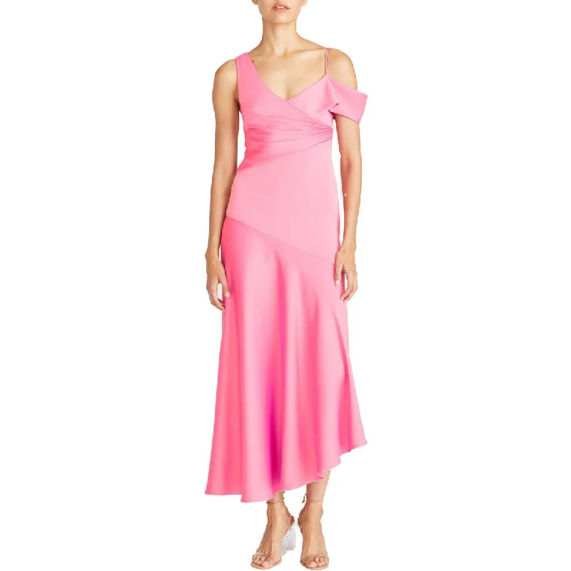 Act Fast ML Monique Lhuillier Womens Pleated Tea Length Evening Dress