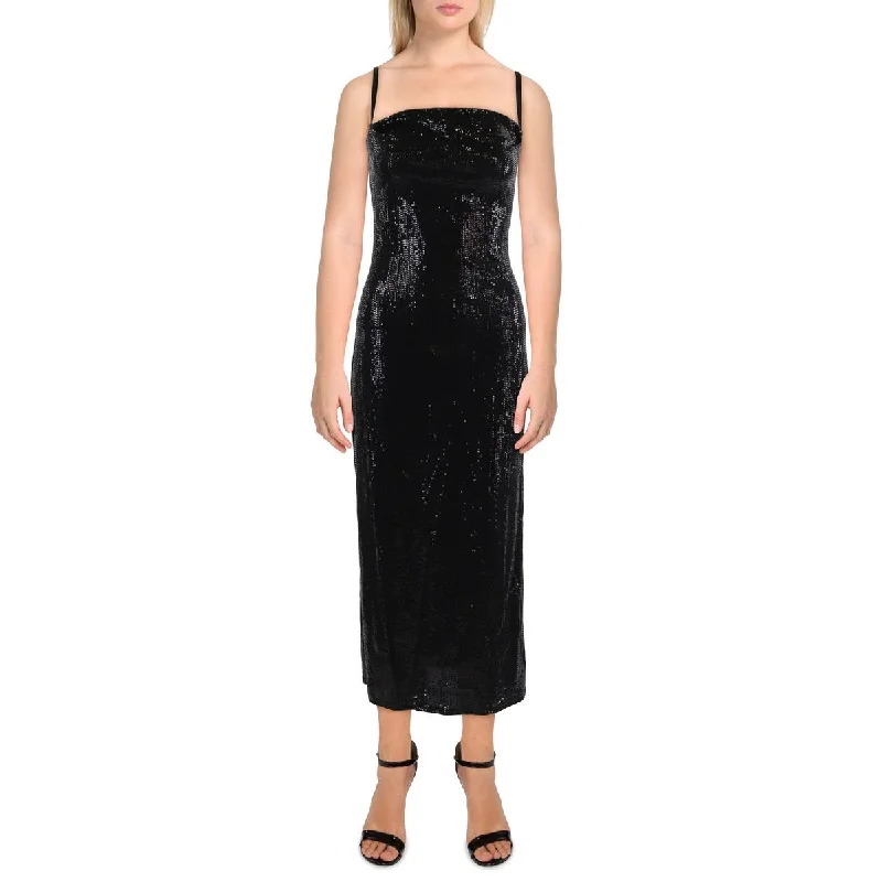 Amazing Deals Bebe Womens   Metallic Sequin Maxi Dress