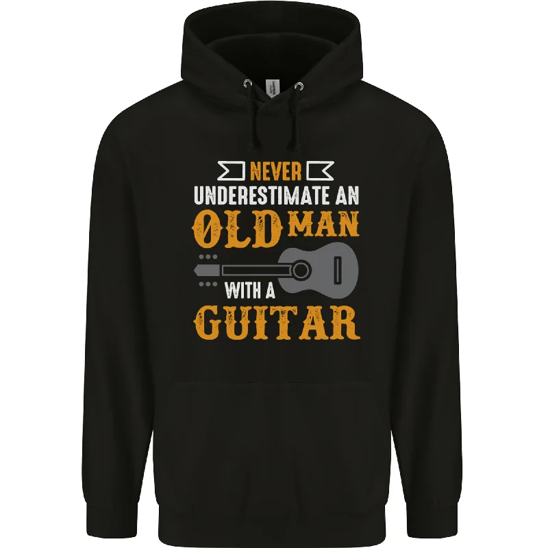 Discount Deals Guitar Never Underestimate Old Man Mens 80% Cotton Hoodie