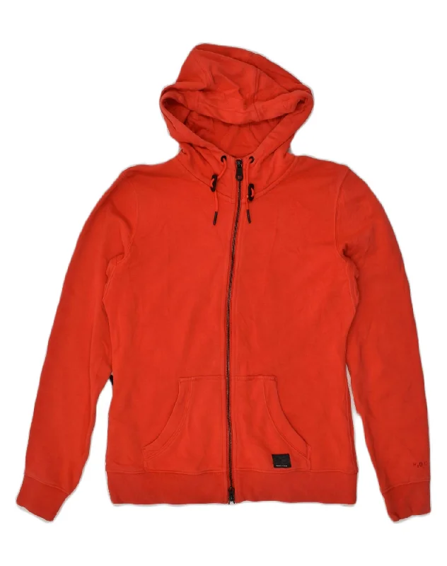 Price Fest VINTAGE Womens Zip Hoodie Sweater UK 14 Medium Red Cotton