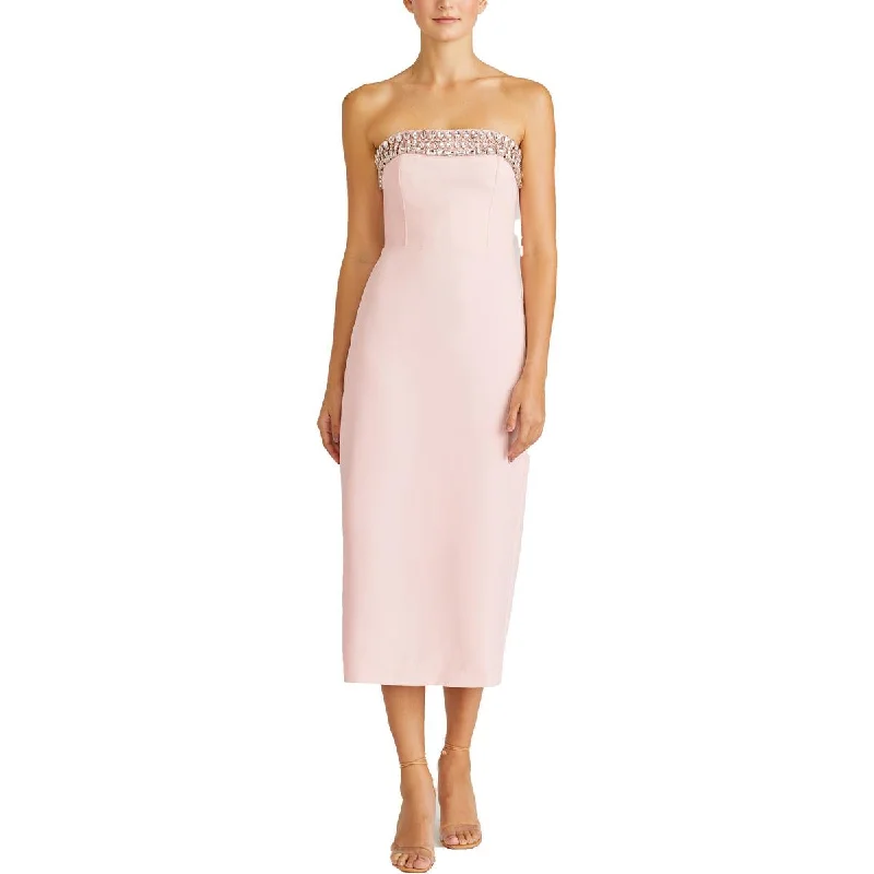 Price Reduction ML Monique Lhuillier Womens Split Hem Mid Calf Midi Dress