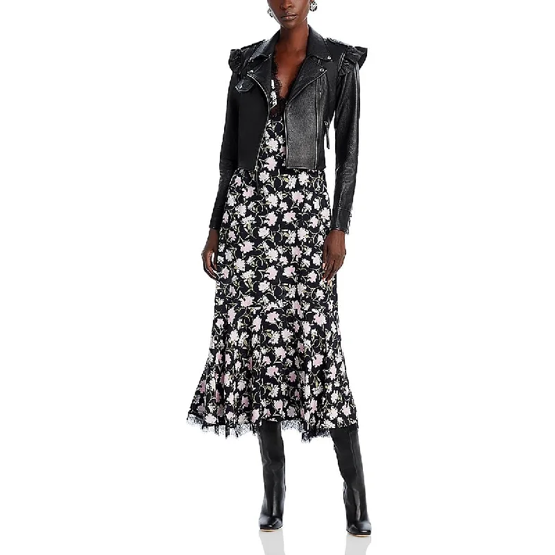 Online Only LoveShackFancy Womens Floral Print Midi Midi Dress