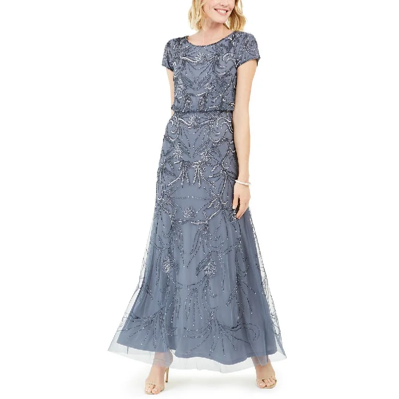 Can't Miss Adrianna Papell Womens Embellished Blouson Evening Dress