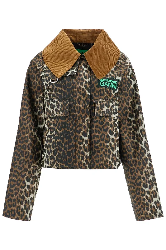 Take Advantage Animal Print Waxed Cotton Jacket  - Brown