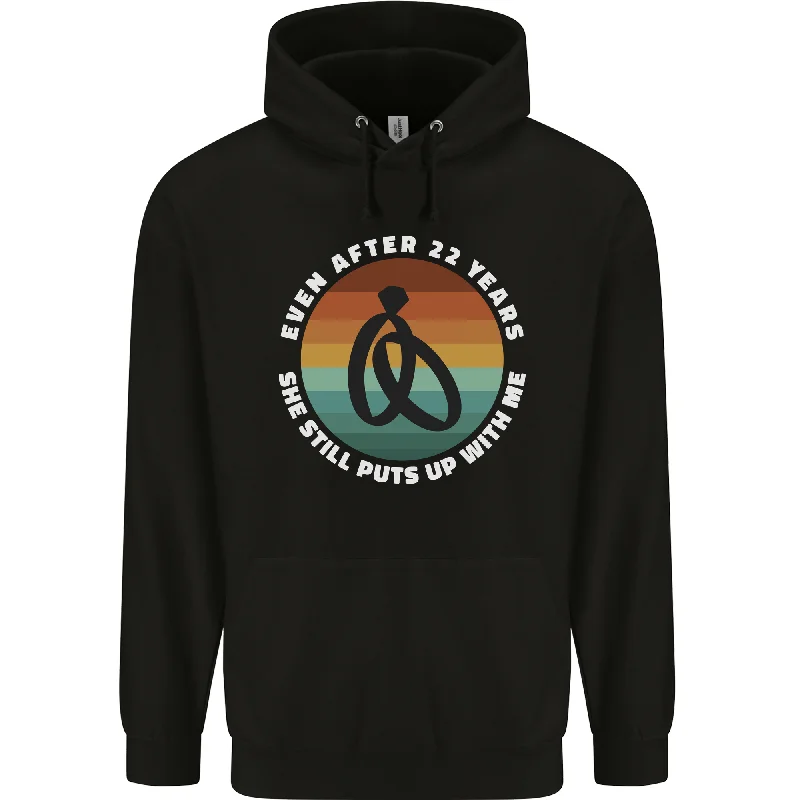 Big Savings 22 Year Wedding Anniversary 22nd Marriage Mens 80% Cotton Hoodie