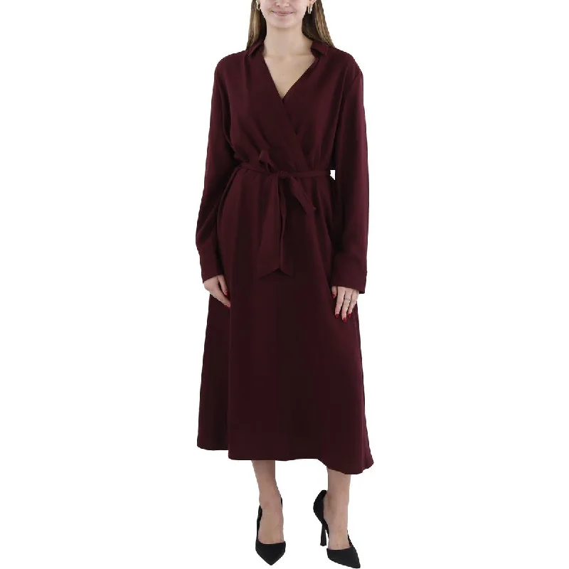 Price Drop Lauren Ralph Lauren Womens Surplice Tea Length Midi Dress