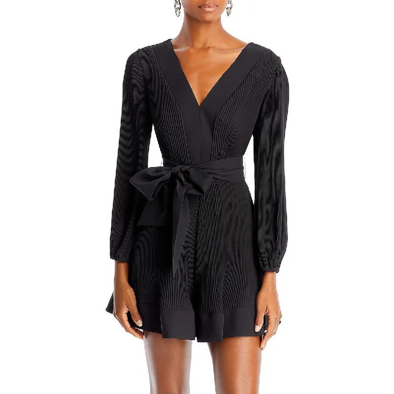 Massive Deals Milly Womens Mini Pleated Fit & Flare Dress