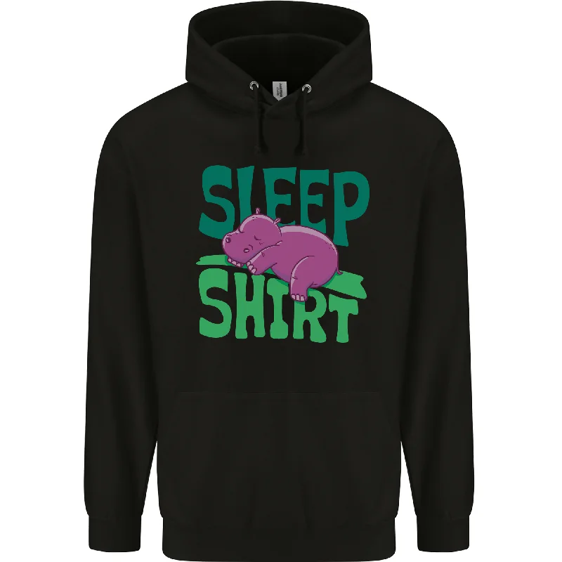 Referral Discount Hippo Sleep Shirt Sleeping Pyjamas Mens 80% Cotton Hoodie