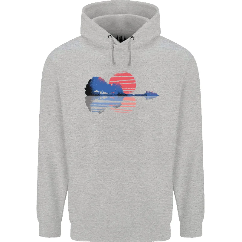 Exclusive Savings Guitar Reflection Guitarist Acoustic Bass Mens 80% Cotton Hoodie