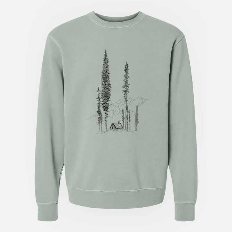 Early Bird Discount Mountain Pine Cabin Retreat - Unisex Pigment Dyed Crew Sweatshirt Early Bird Discount Mountain Pine Cabin Retreat - Unisex Pigment Dyed Crew Sweatshirt