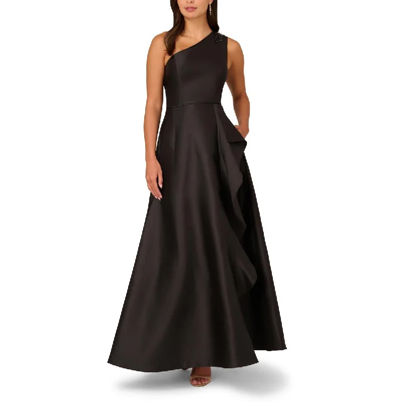 Best Seller Adrianna Papell Womens Mikado Asymmetric Evening Dress
