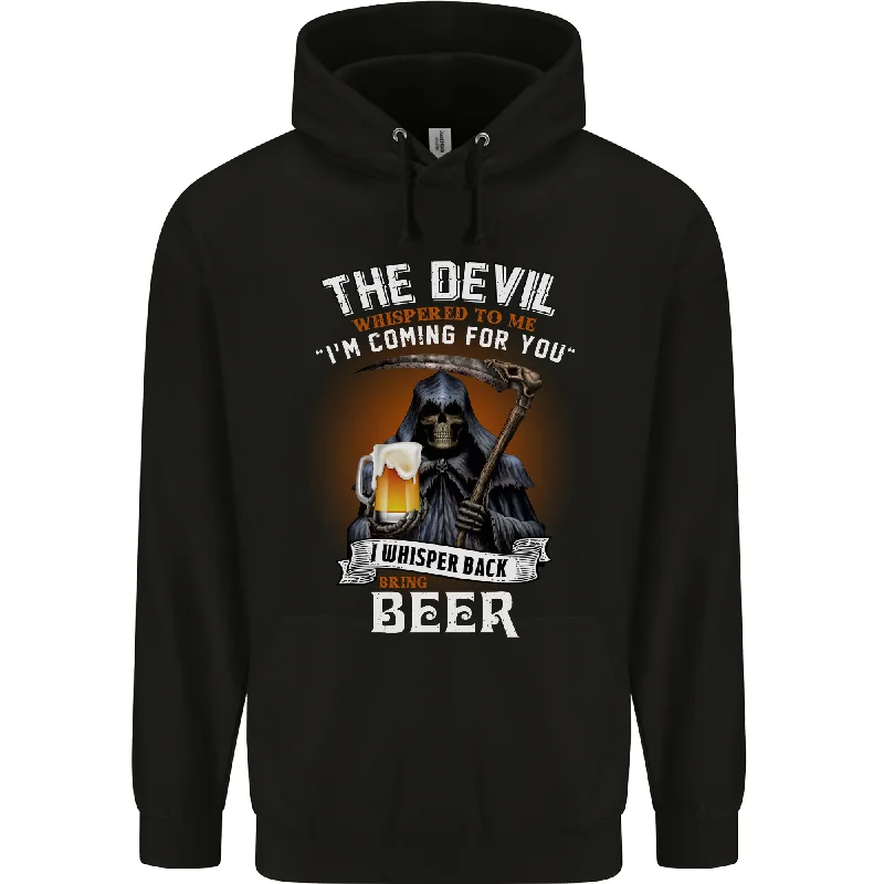 Mega Sale Funny Grim Reaper Devil With Beer Alcohol Mens 80% Cotton Hoodie