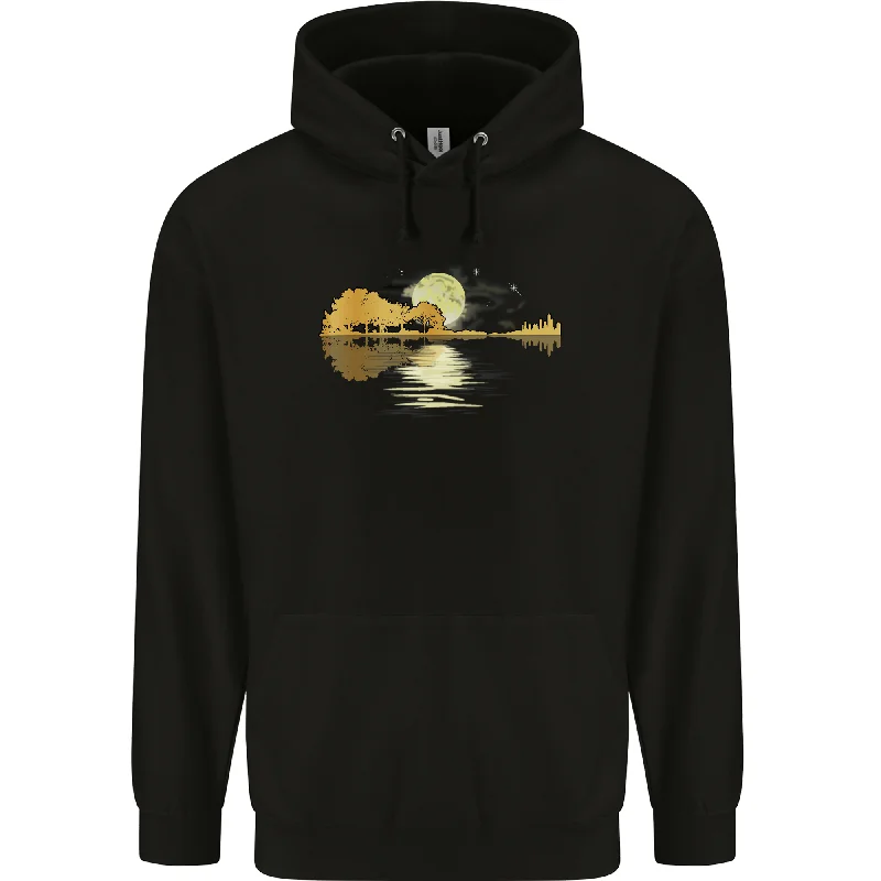Fantastic Offers Guitar Reflection Guitarist Bass Acoustic Mens 80% Cotton Hoodie