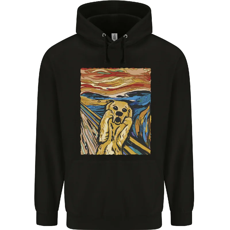 Clearance Items Golden Labrador Scream Portrait Mens 80% Cotton Hoodie