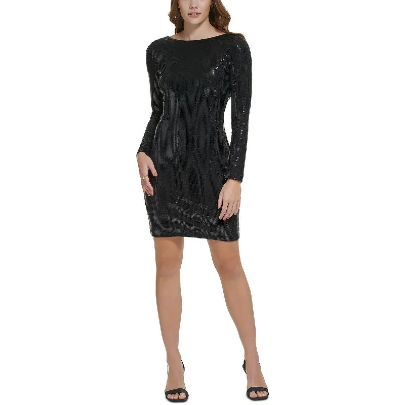 Crazy Deals Calvin Klein Womens Sequined Knee-Length Cocktail and Party Dress