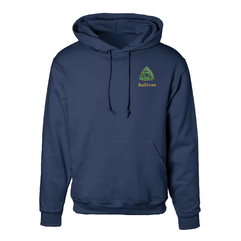 Super Bargain Celtic Trinity Knot Embroidered Personalized Hoodie- Navy
