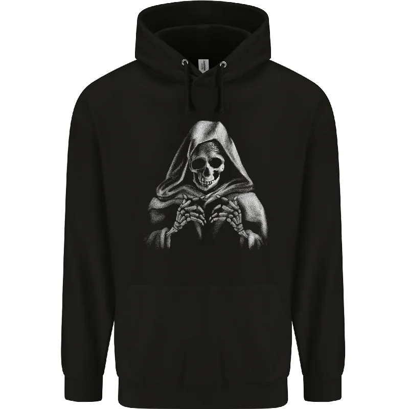 Weekend Flash Sale Grim Reaper Skull Mens 80% Cotton Hoodie