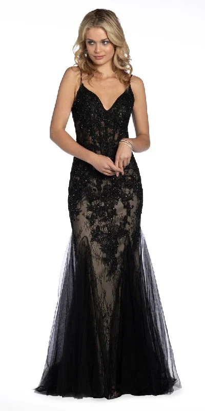 Hot Deal All Over Embroidered Godet Dress with Heat Set Stones