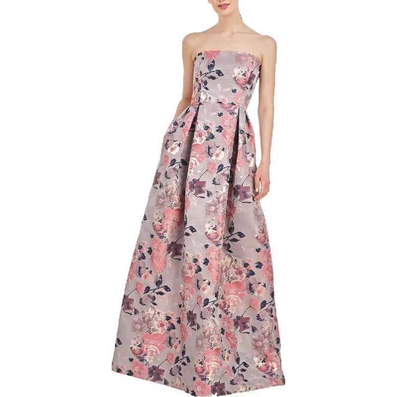 Value Deals Kay Unger New York Womens Metallic Strapless Evening Dress