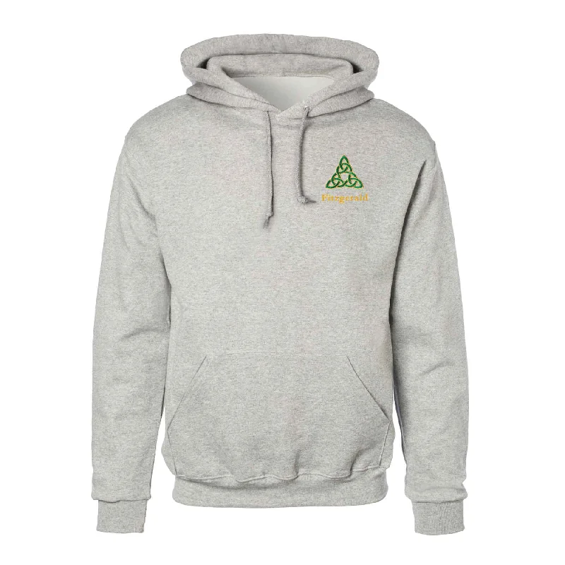 Great Deals Celtic Triangle Knot Embroidered Personalized Hoodie- Gray