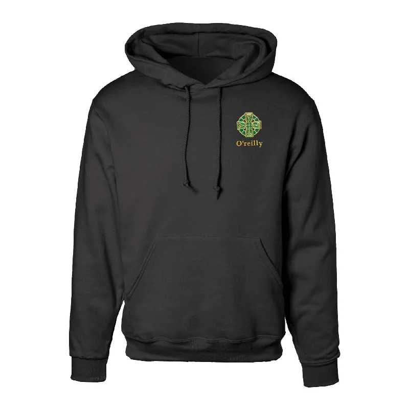 Special Price Celtic Cross Embroidered Personalized Hoodie- Black