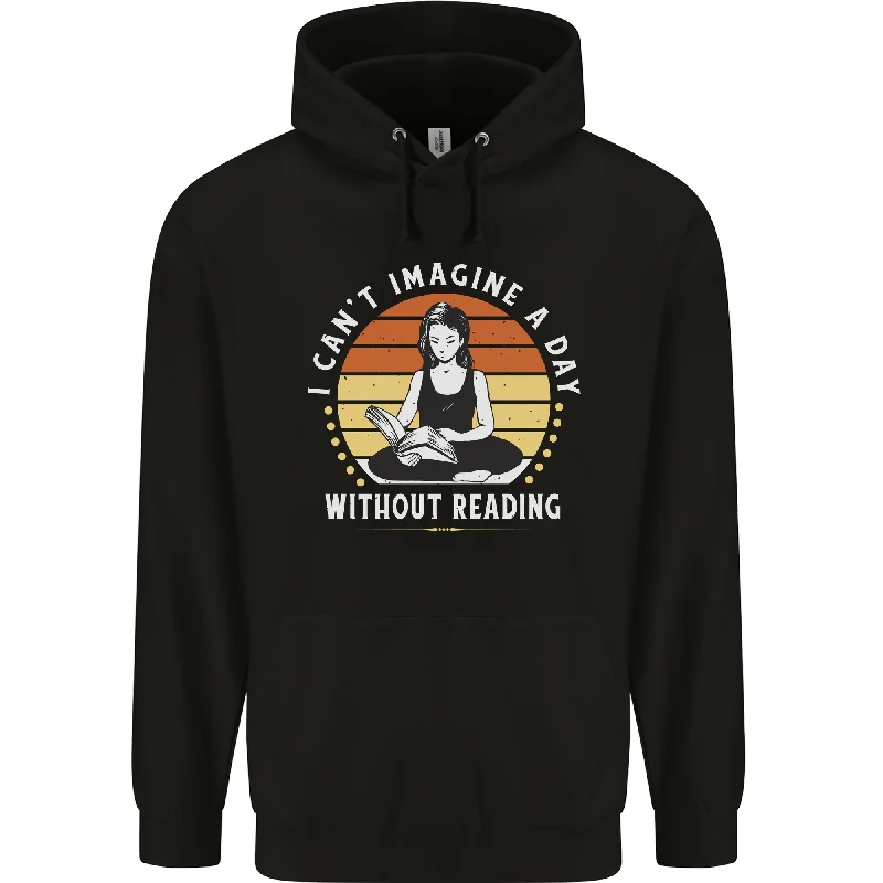 Limited Availability Imagine a Day Without Reading Bookworm Mens 80% Cotton Hoodie