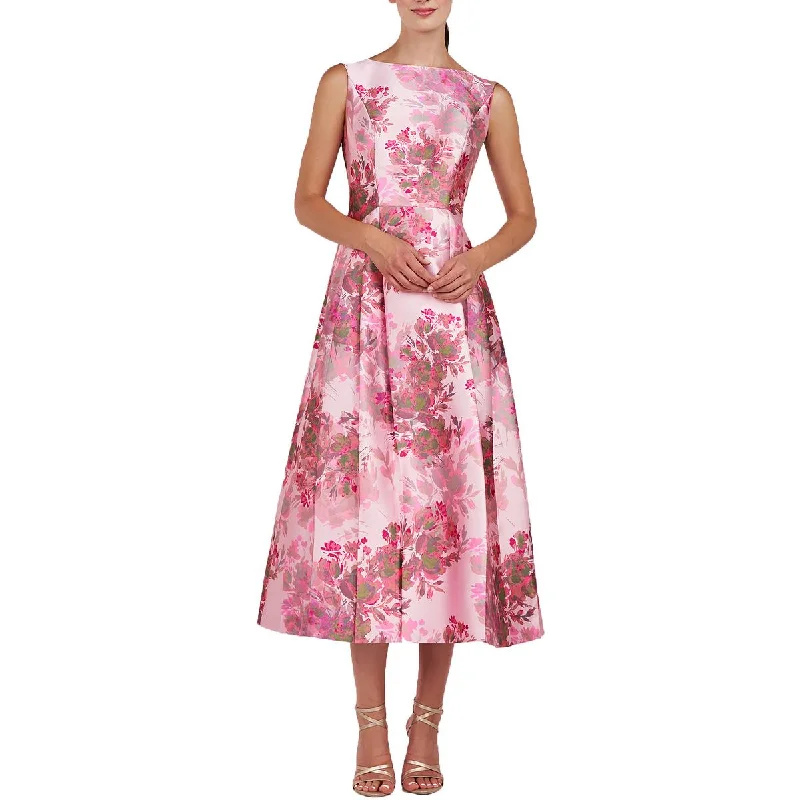 Take Advantage Kay Unger New York Womens Pleated Midi Cocktail And Party Dress